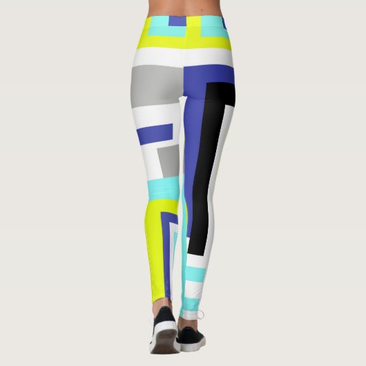 Leggings Funky Abstrait Art Jaune Pastel Thème (Dos)