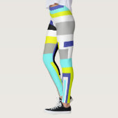 Leggings Funky Abstrait Art Jaune Pastel Thème (Gauche)