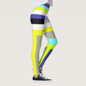 Leggings Funky Abstrait Art Jaune Pastel Thème (Droite)