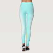Leggings Funky Abstrait Art Jaune Turquoise Pastel Thème (Dos)