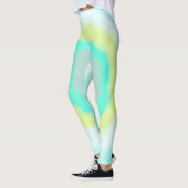 Leggings Funky Abstrait Art Jaune Turquoise Pastel Thème (Gauche)
