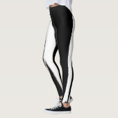 Leggings Funky Abstrait Art noir blanc (Gauche)