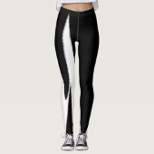 Leggings Funky Abstrait Art noir blanc (Devant)