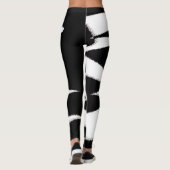 Leggings Funky Abstrait Art noir blanc (Dos)