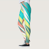 Leggings Funky Abstrait Art Pastel Turquoise Blanc (Gauche)