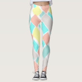 Leggings Funky Abstrait Art Pastel Turquoise Jaune (Devant)