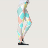 Leggings Funky Abstrait Art Pastel Turquoise Jaune (Droite)