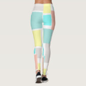 Leggings Funky Abstrait Art Pastel Turquoise Jaune (Dos)