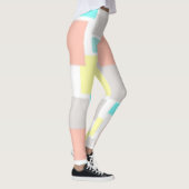 Leggings Funky Abstrait Art Pastel Turquoise Jaune (Droite)