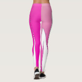 Leggings Funky Abstrait Art violet rose blanc (Dos)