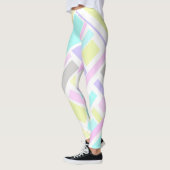 Leggings Funky Abstrait Jaune Turquoise Pale Pastel (Gauche)