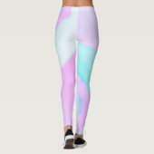 Leggings Funky Art Abstrait rose Turquoise Pastel thème (Dos)