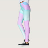 Leggings Funky Art Abstrait rose Turquoise Pastel thème (Gauche)