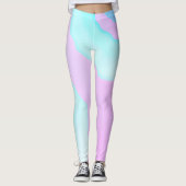 Leggings Funky Art Abstrait rose Turquoise Pastel thème (Devant)