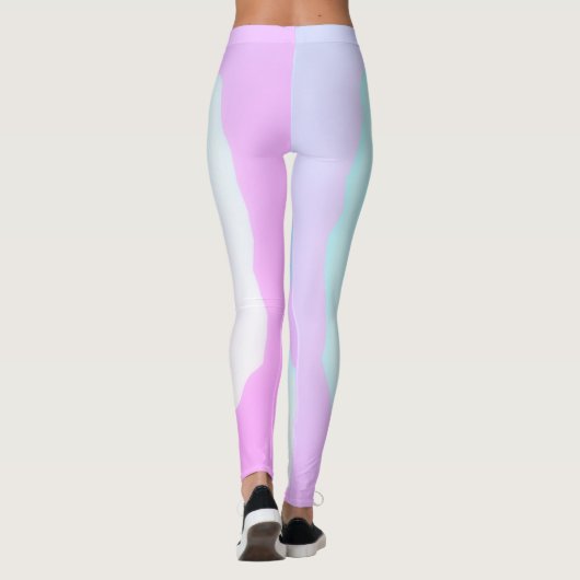Leggings Funky Art Abstrait rose Turquoise Pastel thème (Dos)