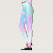 Leggings Funky Art Abstrait rose Turquoise Pastel thème (Gauche)