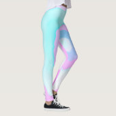 Leggings Funky Art Abstrait rose Turquoise Pastel thème (Droite)