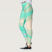 Leggings Funky Art Abstrait Turquoise Pink Pastel Thème (Gauche)