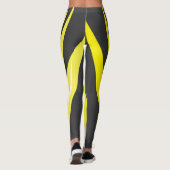 Leggings Funky Bold Abstrait Art Charcoal Jaune Blanc  (Dos)
