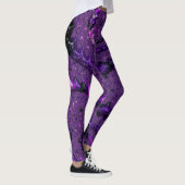 Leggings Funky Bold Bohème Violet Abstrait Fractal Numériqu (Droite)