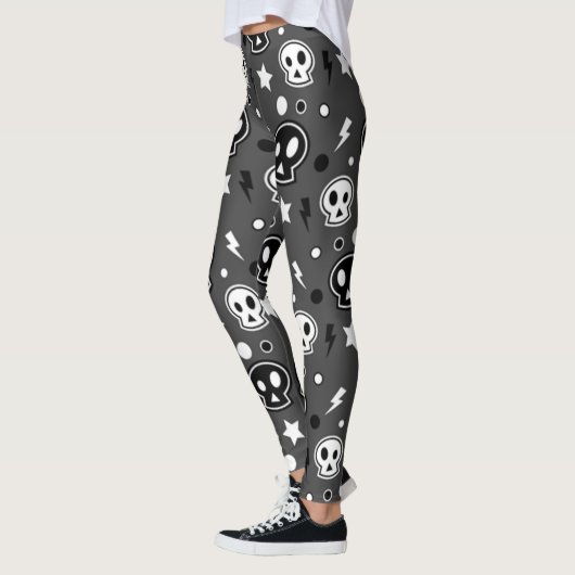 Leggings Funky Dark Skull Motif (Gauche)