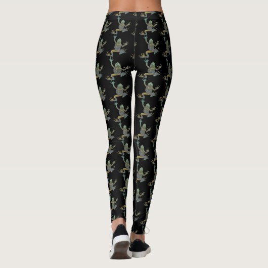 Leggings Funky Fractal Escalade Tree Frog Motif (Dos)