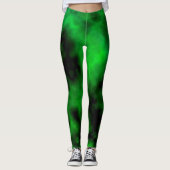 Leggings Funky Neon Green Emerald Halloween Abstrait (Devant)