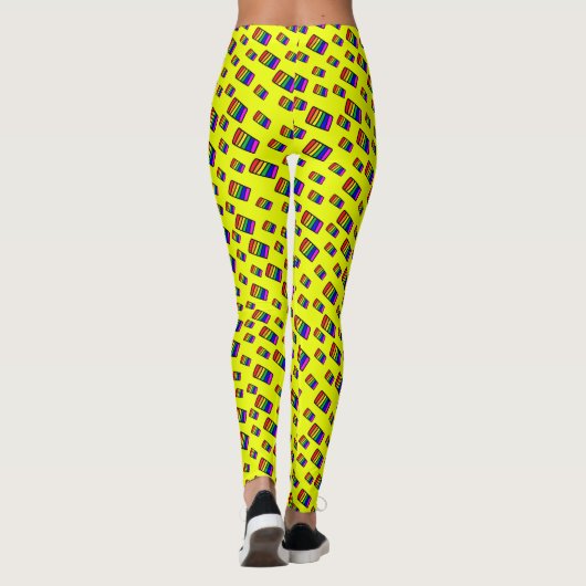 Leggings Funky Neon Rainbow Block Motif (Dos)
