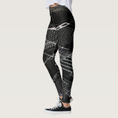 Leggings Funky noir carte de circuit électronique Retro (Gauche)