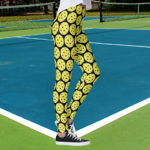 Leggings Funky Pickleball Yellow Ball et Black Sports