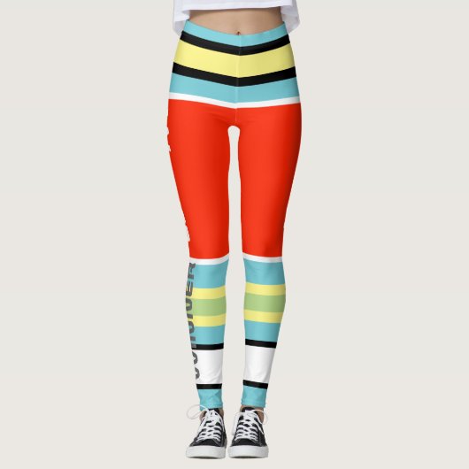 Leggings Funky Rayures Lignes Gagnant Puissance (Devant)