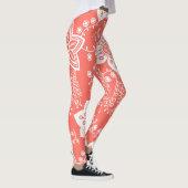 Leggings Funky Retro Cool moderne Fleurs Motif d'art (Droite)