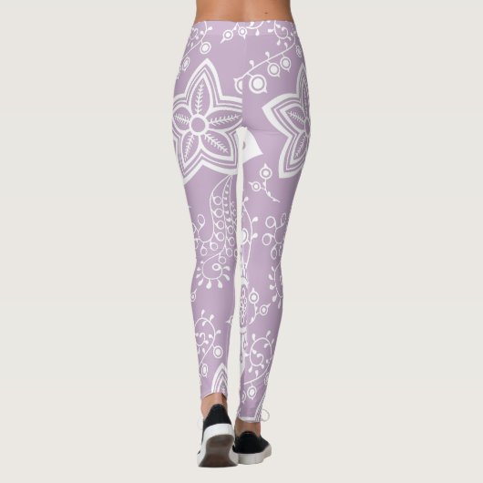Leggings Funky Retro Cool moderne Fleurs Motif d'art (Dos)