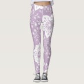 Leggings Funky Retro Cool moderne Fleurs Motif d'art (Devant)
