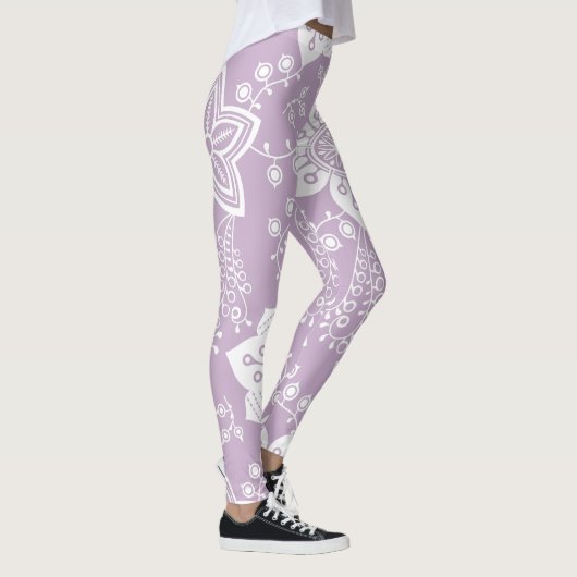 Leggings Funky Retro Cool moderne Fleurs Motif d'art (Droite)