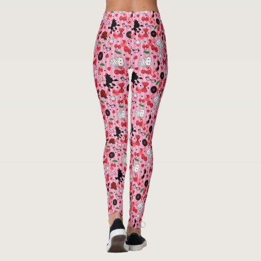 Leggings Funky Rockabilly Poodles et cerises Sock Hop (Dos)