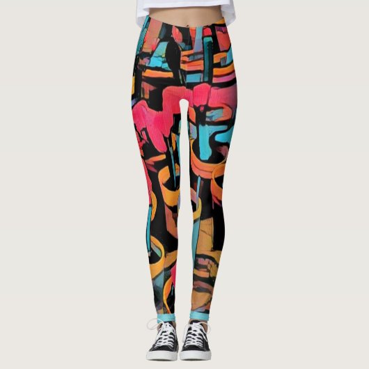 Leggings funky Stylisés Cactus (Devant)