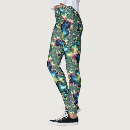 Leggings Funky Trippy Eclectique Boho Hippie Abstrait Fract (Gauche)