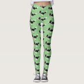 Leggings Funny Border Collie chien en course dessin animé (Devant)