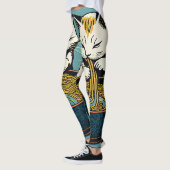 Leggings Funny Cat Ramen Art Japonais (Gauche)