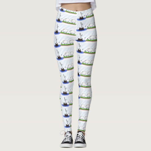 Leggings Funny hippo birdie deux brebis (Devant)