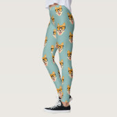 Leggings Funny Hipster Corgi Motif (Gauche)