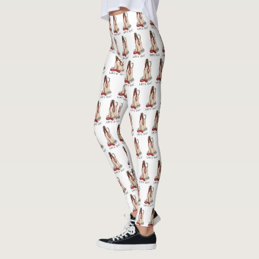 Leggings Funny Let's Go! Walk Afghan Hound (Cream) (Gauche)