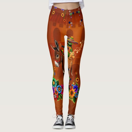Leggings Funny mexican cactus (Devant)
