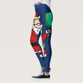 Leggings Funny Père Noël Jouer au Pickleball Noël (Gauche)