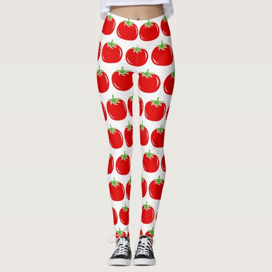 Leggings Funny rouge tomate motif personnalisées imprimer l (Devant)