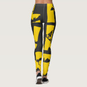 Leggings Funny Scary Black Chat Sorcière Casquette Texte Ha (Dos)