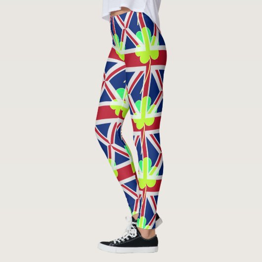 Leggings Funny Shamrock irlandais Union Jack Drapeau St. Pa (Gauche)