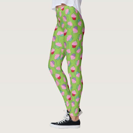 Leggings Funny Zombie Cerveaux Motif Cupcake (Gauche)