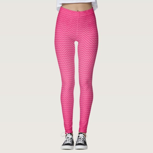 Leggings Fuschia à motif rose (Devant)